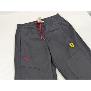 Puma Mens Small Scuderia Ferrari Sweatpants Joggers Black Red Drawstring Racing